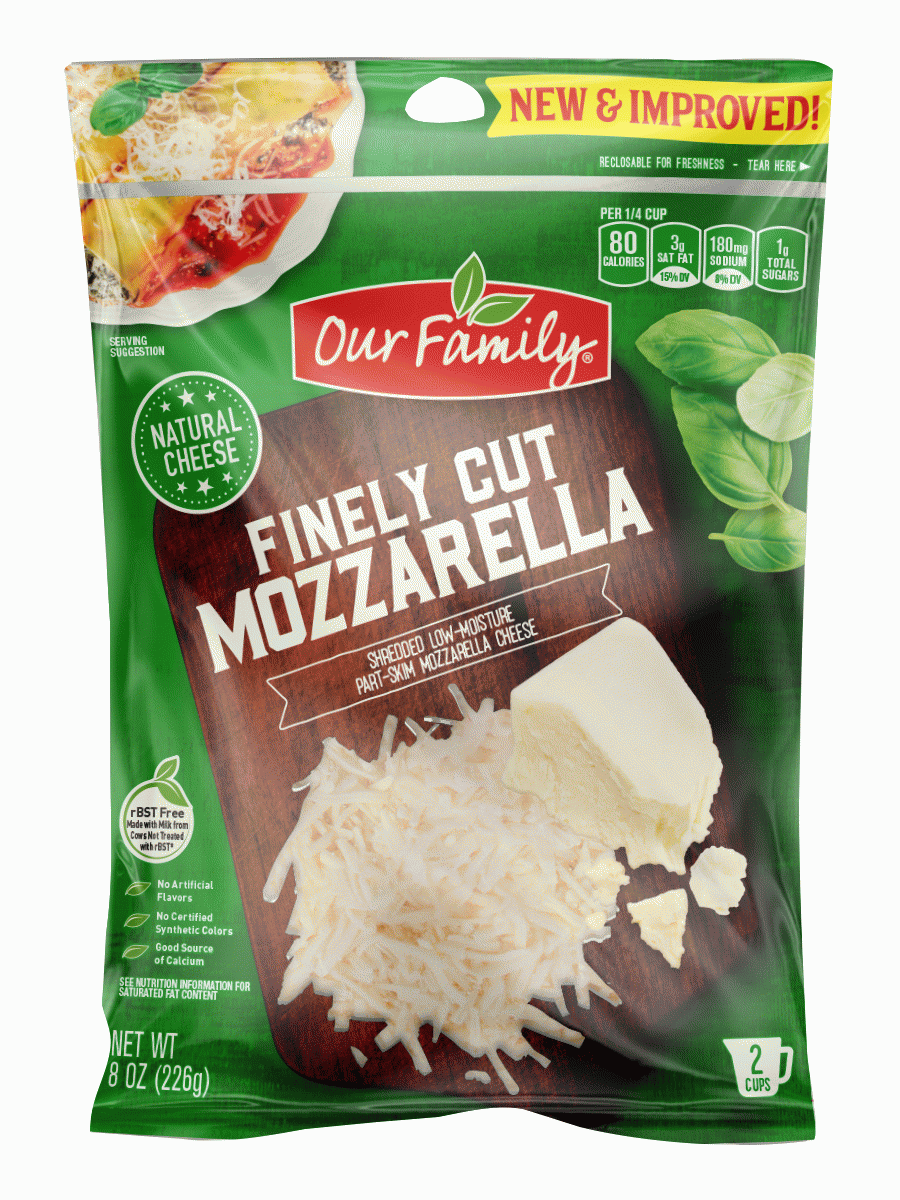 Our Family  mozzarella fancy shredded cheese, 2-cups Full-Size Picture